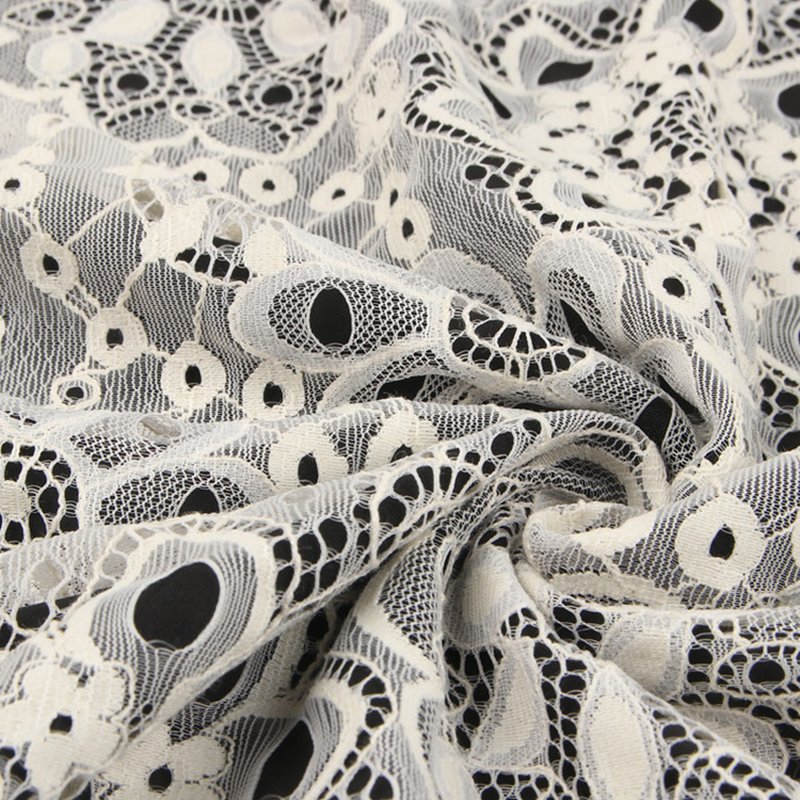 Lace Fabric Eyelash Cutwork Nylon for Women's Wear Wholesale Supplier 3